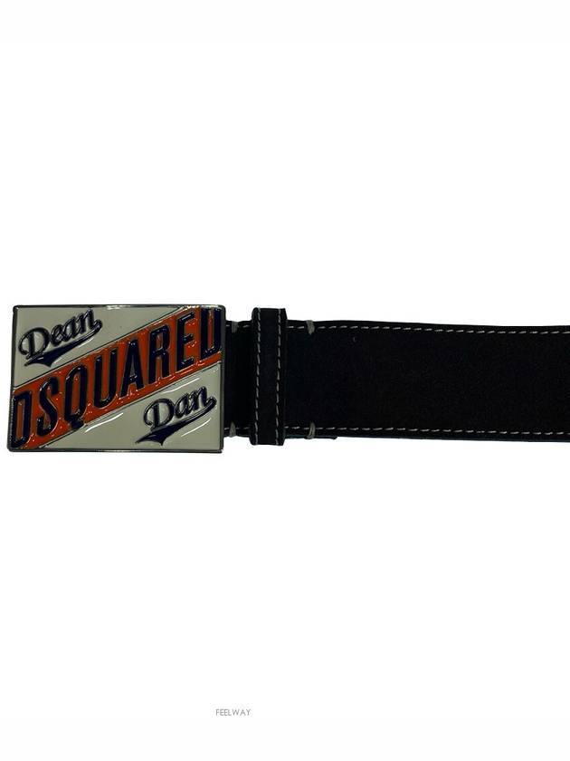 Logo Suede Belt Black - DSQUARED2 - BALAAN 4