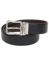 Reversible Leather Belt Brown Black - PRADA - BALAAN.