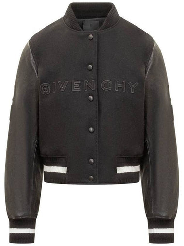 Givenchy Givenchy Short Bomber Jacket In Wool And Leather - GIVENCHY - BALAAN 1