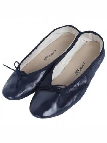 Women s leather flat shoes dark blue PO DS 03 270401 1119553 - PORSELLI - BALAAN 1