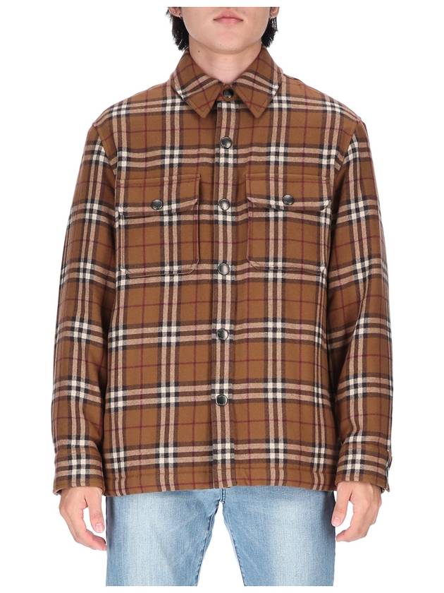 Vintage Check Over Long Sleeve Shirt Brown - BURBERRY - BALAAN.