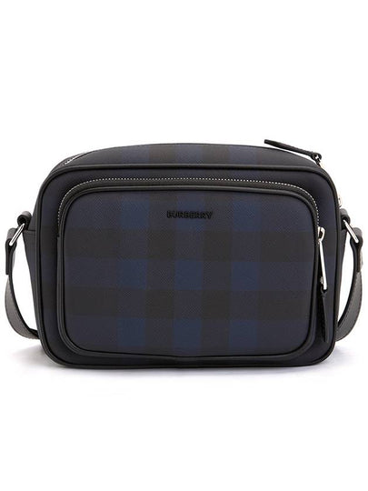 Logo Plaque Paddy Check Pattern Messenger Bag Navy - BURBERRY - BALAAN 2