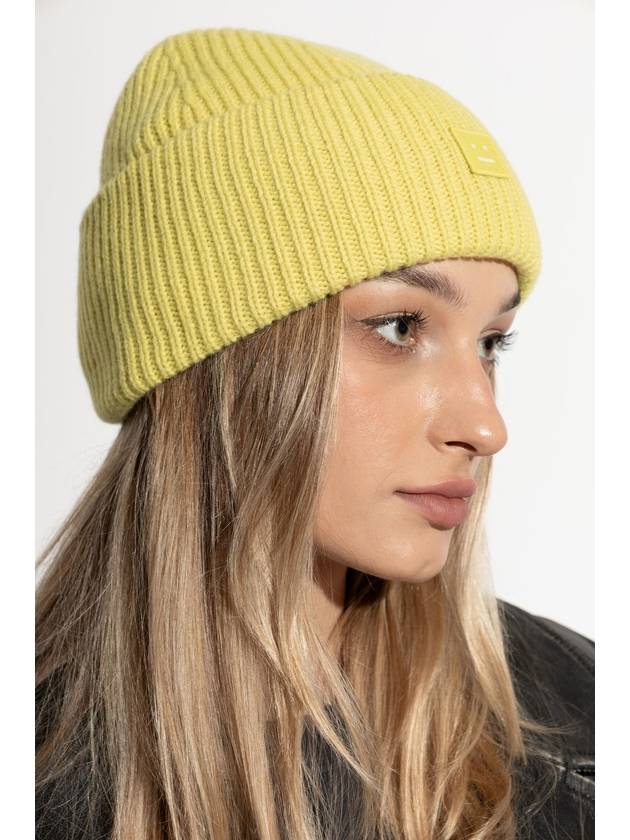 Small Face Patch Beanie Yellow Unisex - ACNE STUDIOS - BALAAN 6