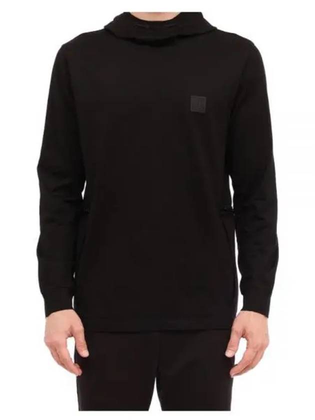 Metropolis Mercerized Jersey Hoodie Black - CP COMPANY - BALAAN 1