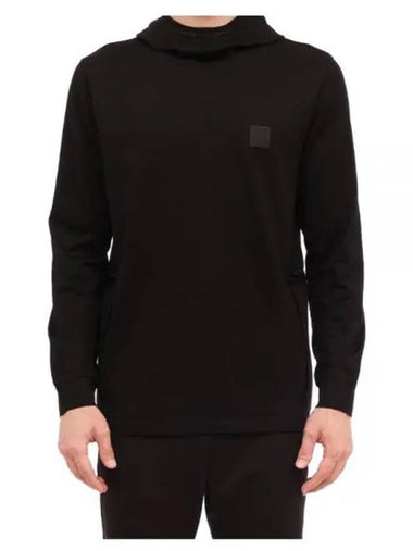 Metropolis Mercerized Jersey Hoodie Black - CP COMPANY - BALAAN 1