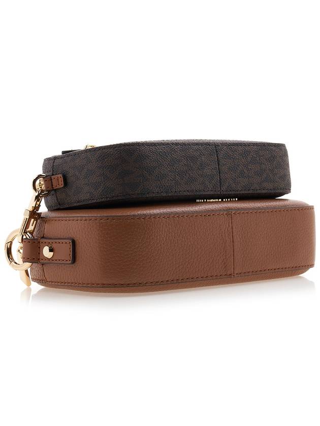 Jet Set Logo Leather Cross Bag Brown - MICHAEL KORS - BALAAN 6