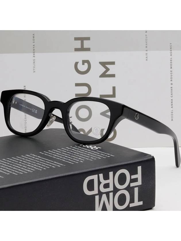 Eyewear Logo Square Eyeglasses Black - MONCLER - BALAAN 3