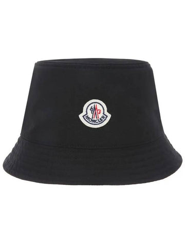 3B00052 57843 999 Logo Patch Canvas Bucket Hat - MONCLER - BALAAN 1