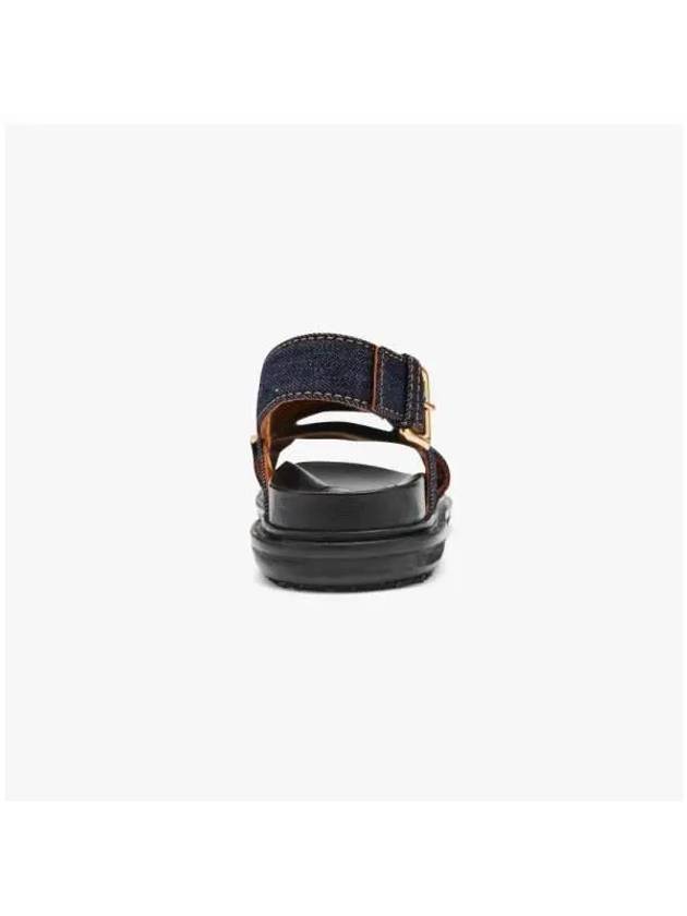 Fussbet Buckle Denim Sandals Navy - MARNI - BALAAN 5