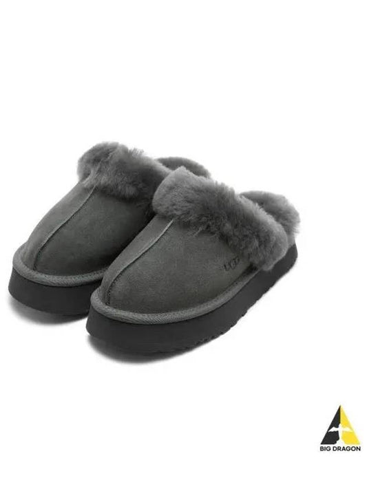 Women's Diskett Fleece Platform Slippers Grey - UGG - BALAAN 2