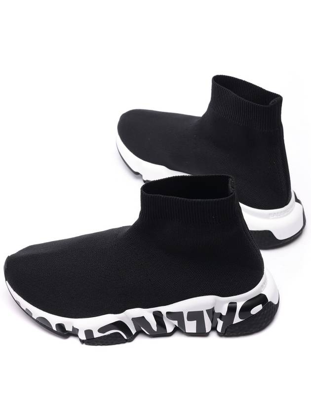 Speedrunner Graffiti Logo Sole High Top Sneakers Black - BALENCIAGA - BALAAN 7