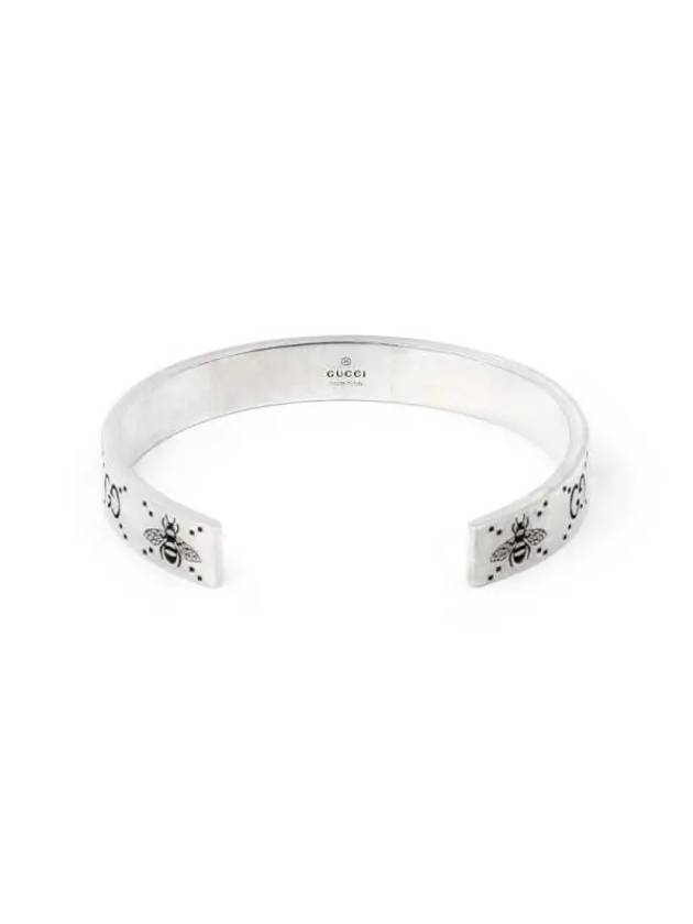 YBA728296001 728296 J8400 0728 Bee GG Engraved Bangle Cuff 9mm Silver Bracelet - GUCCI - BALAAN 4