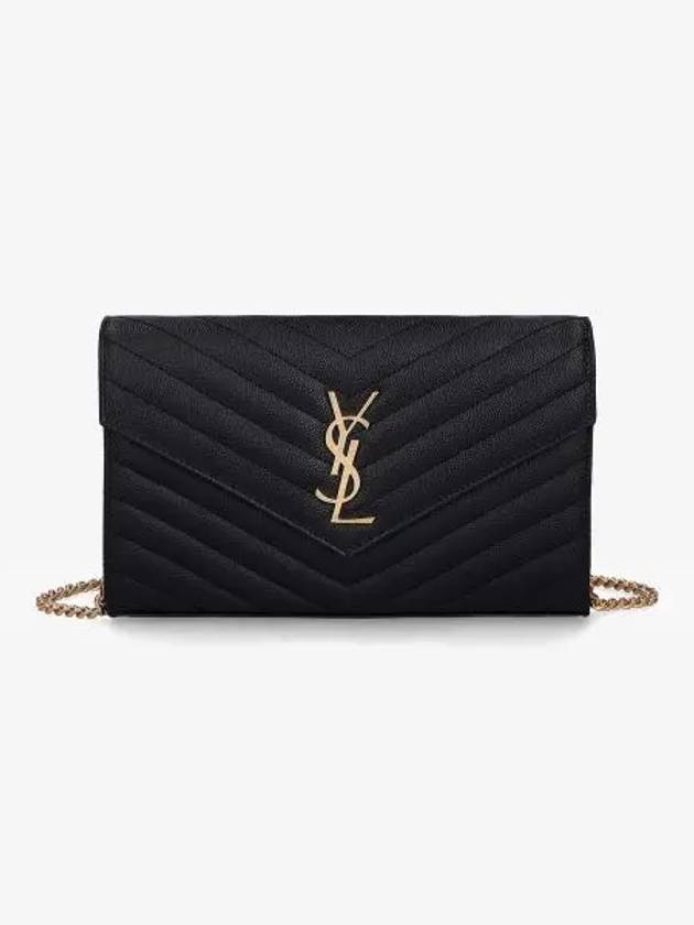 Monogram Matelasse Chain Shoulder Bag Black - SAINT LAURENT - BALAAN 2