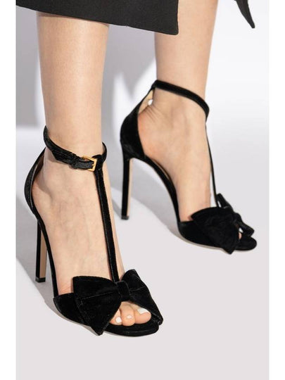 Tom Ford Velvet Heeled Sandals, Women's, Black - TOM FORD - BALAAN 2