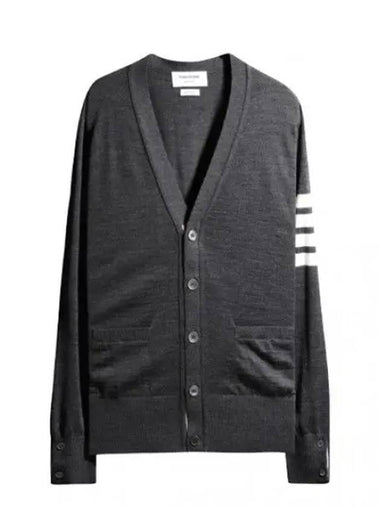 Diagonal striped sustainable wool cardigan - THOM BROWNE - BALAAN 1