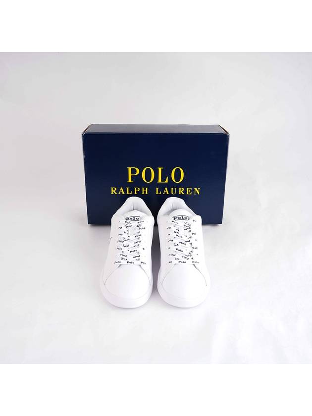 Logo Leather Low Top Sneakers Navy Tab White - POLO RALPH LAUREN - BALAAN 3