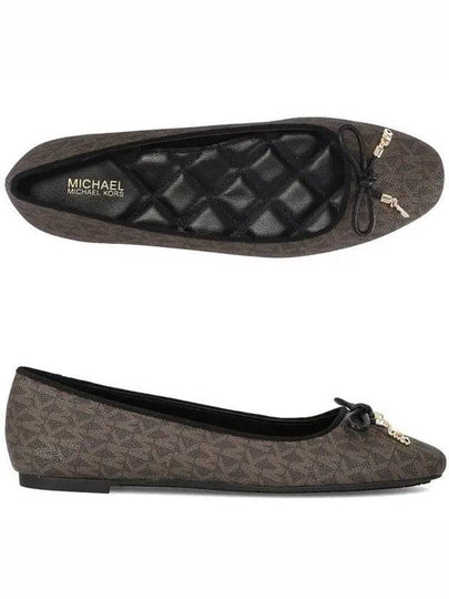 Nori Logo Leather Ballerina Flats Light Brown - MICHAEL KORS - BALAAN 2