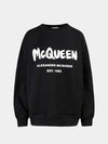 Graffiti Logo Sweatshirt Black - ALEXANDER MCQUEEN - BALAAN 2