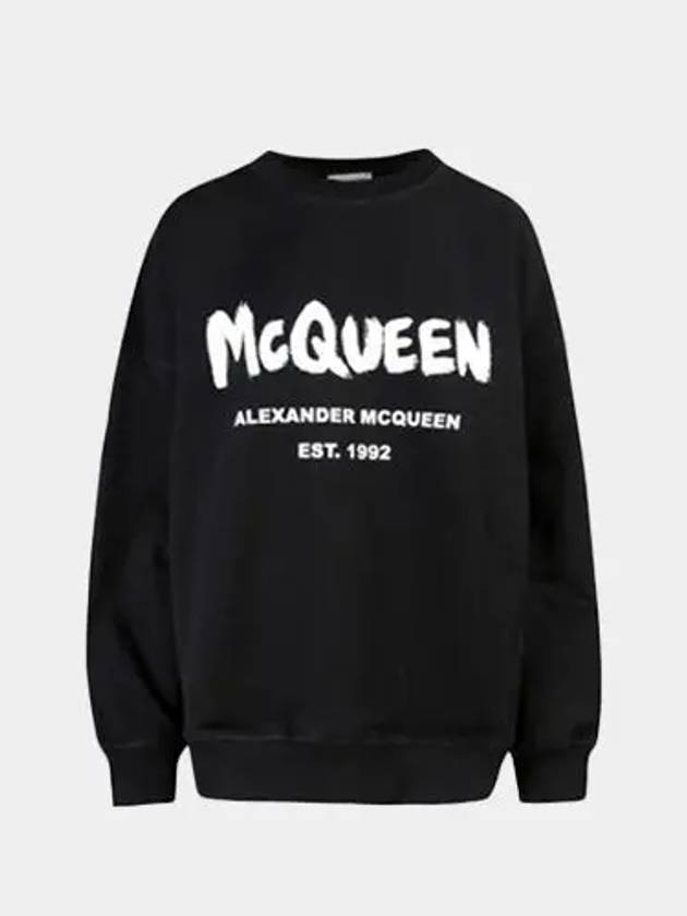 Graffiti Logo Sweatshirt Black - ALEXANDER MCQUEEN - BALAAN 2