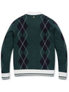 Men s Argyle Check Y neck Cardigan - JACKNICKLAUS - BALAAN 3