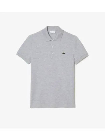 Men s Slim Fit Basic Polo Melange Gray - LACOSTE - BALAAN 1