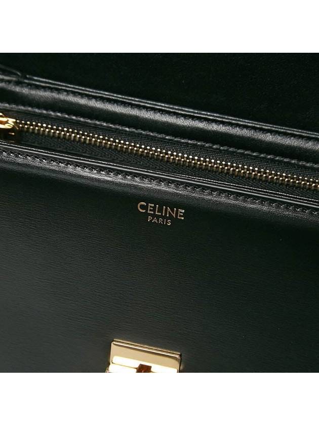 Teen Triomphe Shiny Calfskin Cross Bag Black - CELINE - BALAAN 9