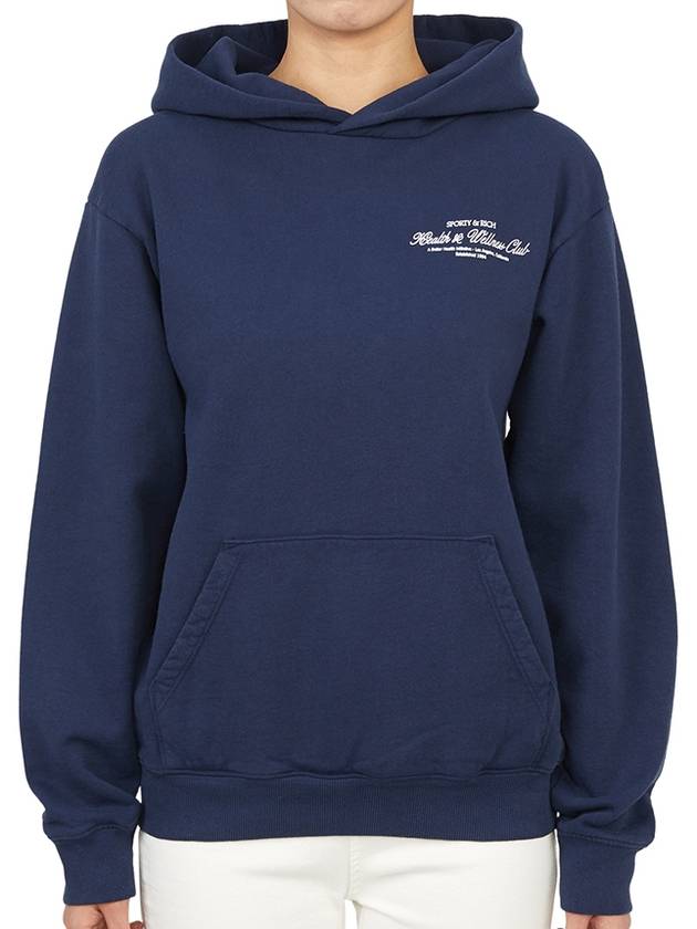 Club Logo Cotton Hoodie Navy - SPORTY & RICH - BALAAN 2