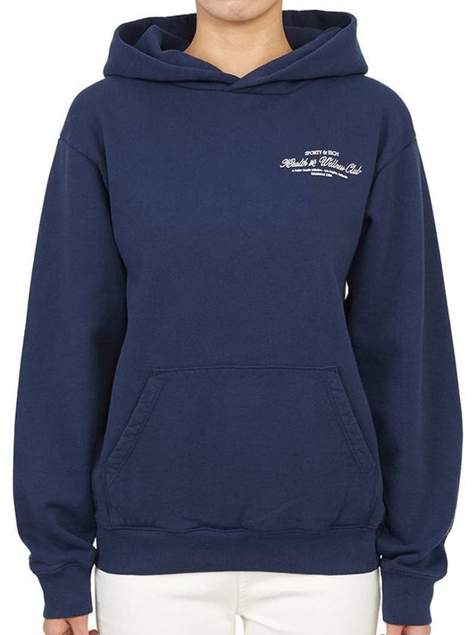 Club Logo Cotton Hoodie Navy - SPORTY & RICH - BALAAN 2