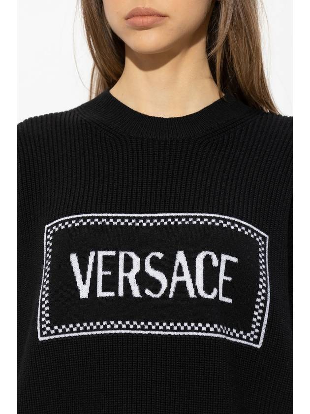 knit sweater 10113621A07842 2B020 BLACK - VERSACE - BALAAN 6