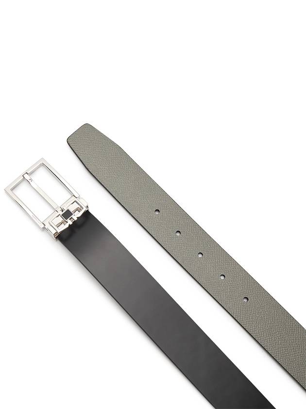 Gancini Leather Belt Black - SALVATORE FERRAGAMO - BALAAN 5