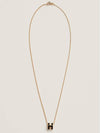 Mini Pop H Pendant Necklace Gold Noir - HERMES - BALAAN 3