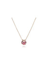 Bella V Round Pendant Necklace Pink Rose Gold - SWAROVSKI - BALAAN 2