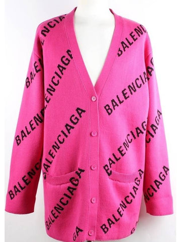 Women s Multi Logo Wool Over Cardigan - BALENCIAGA - BALAAN 1