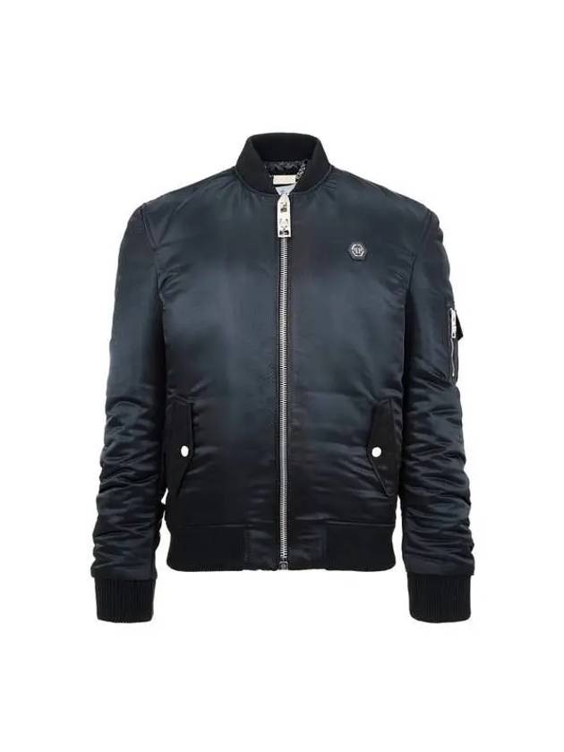 Men s Skull Big Fuller Satin Bomber Jacket Black - PHILIPP PLEIN - BALAAN 1