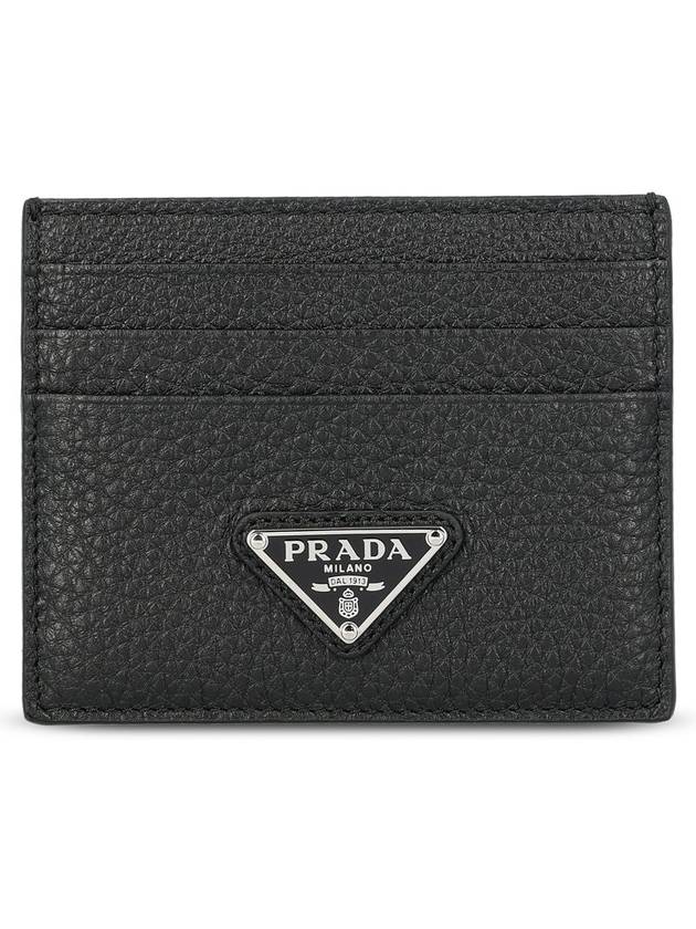 Triangle Logo Card Wallet Black - PRADA - BALAAN 2