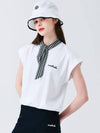 Scarf Point Sleeveless T-Shirt WHITE&BLACK - MONBIRDIE GOLF - BALAAN 4