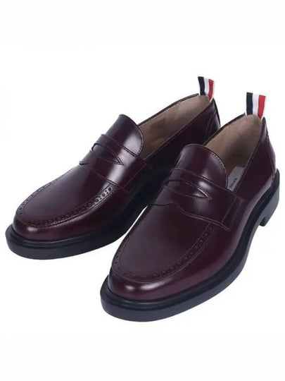 Men's Paneled Leather Loafer Burgundy Brown - THOM BROWNE - BALAAN 2