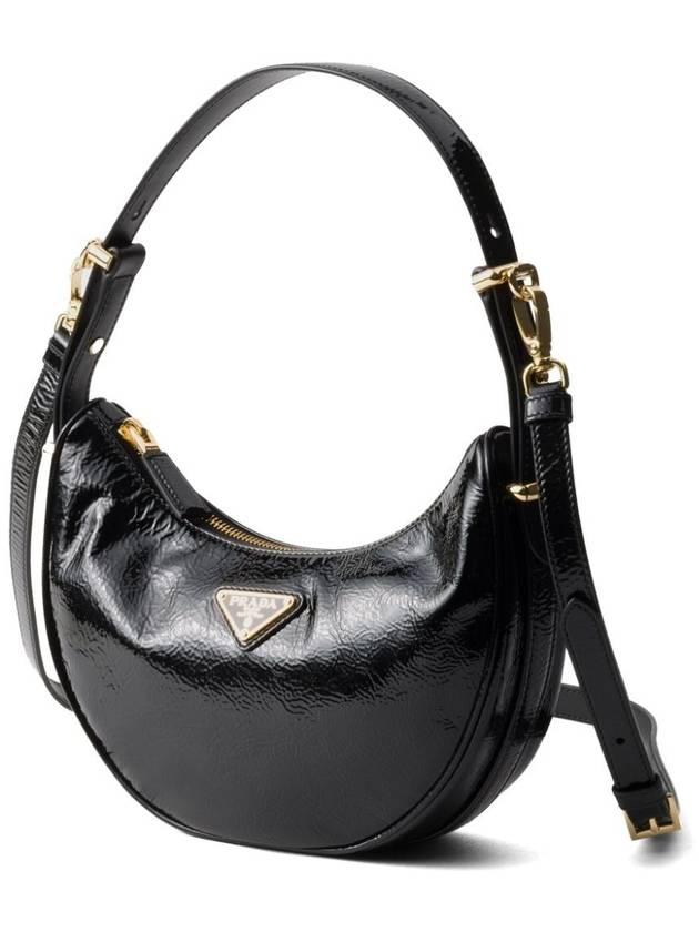 Arque Naplak Patent Leather Shoulder Bag Black - PRADA - BALAAN 4