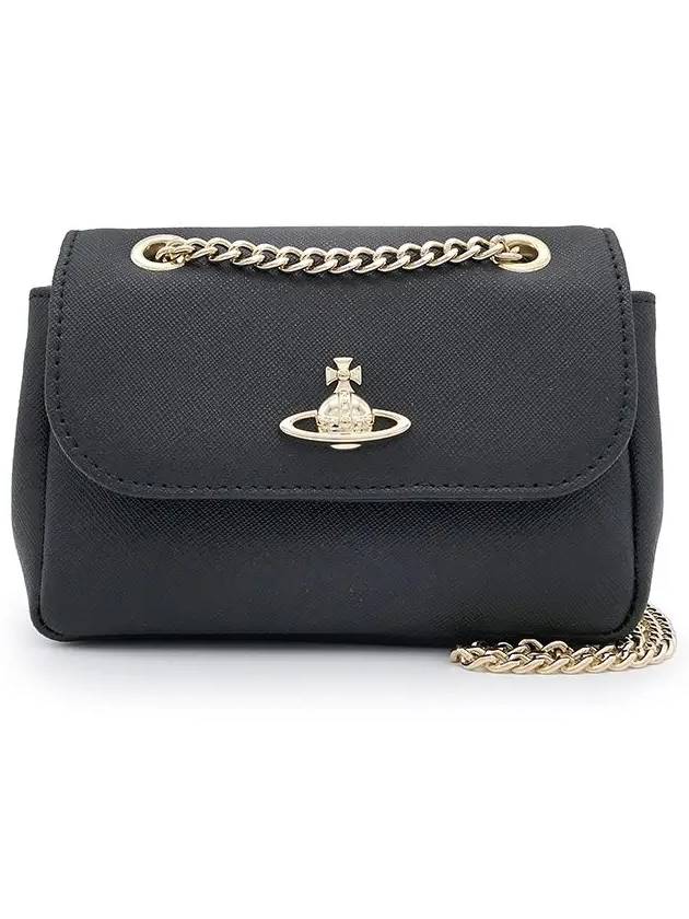 Chain Linked Shoulder Bag Black - VIVIENNE WESTWOOD - BALAAN 3