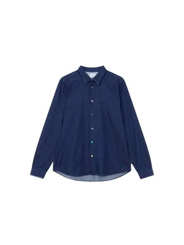 PS multi button denim shirt dark indigo 271111 - PAUL SMITH - BALAAN 1