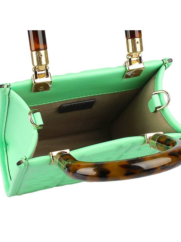 Sunshine FF Motif Small Leather Tote Bag Green - FENDI - BALAAN 9