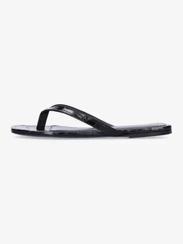 Square Toe Flip Flops Black - TOTEME - BALAAN 2