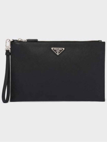 Saffiano triangle logo clutch bag medium 2NH005 - PRADA - BALAAN 1