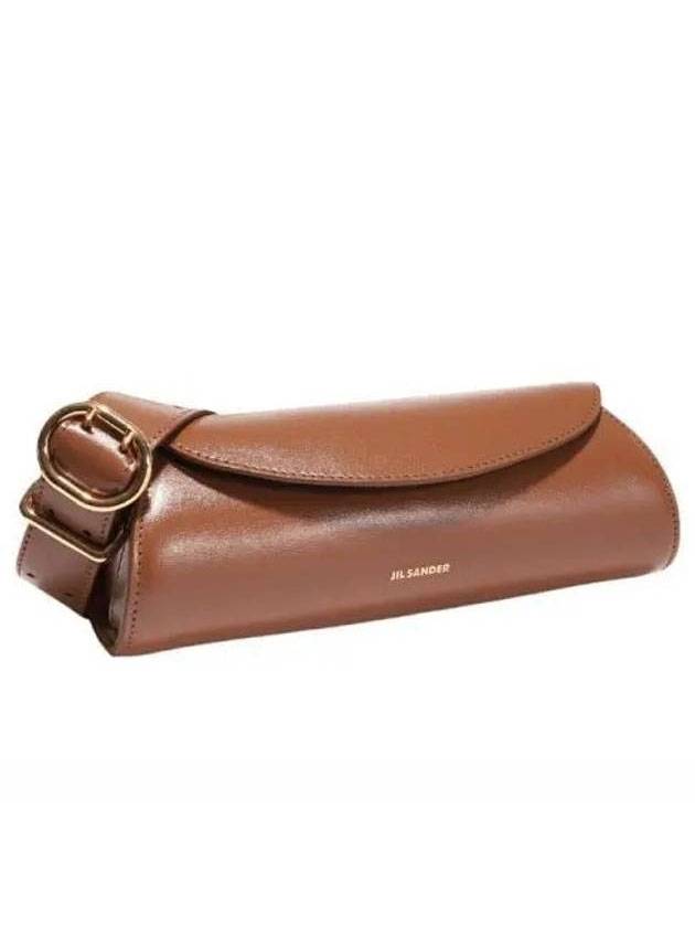 Cannolo Mini Leather Shoulder Bag Brown - JIL SANDER - BALAAN 1