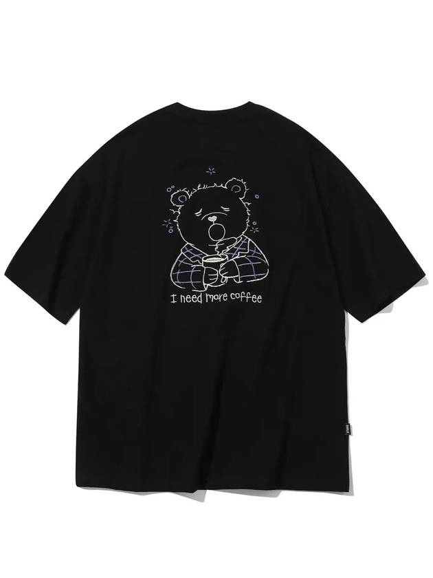 Coffe Bear embroidered short sleeve t-shirt black - CPGN STUDIO - BALAAN 3