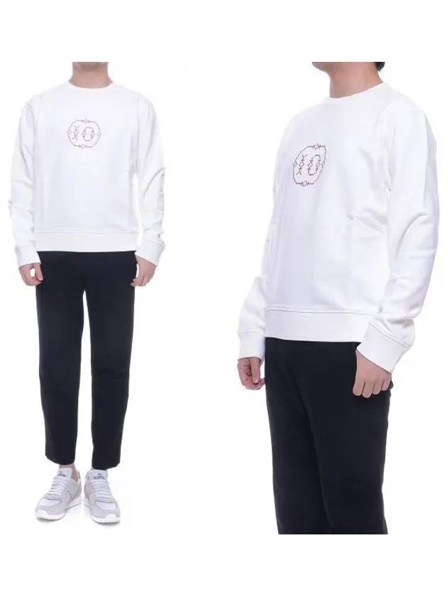 Cotton Embroidered Logo Sweatshirt White - MAISON MARGIELA - BALAAN 2