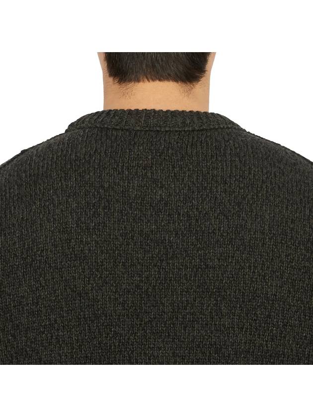 Loose Fit Crew Neck Wool Knit Top Black - STONE ISLAND - BALAAN 8