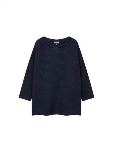 Women s Drop Shoulder Ribbed Top Navy 270634 - EMPORIO ARMANI - BALAAN 1