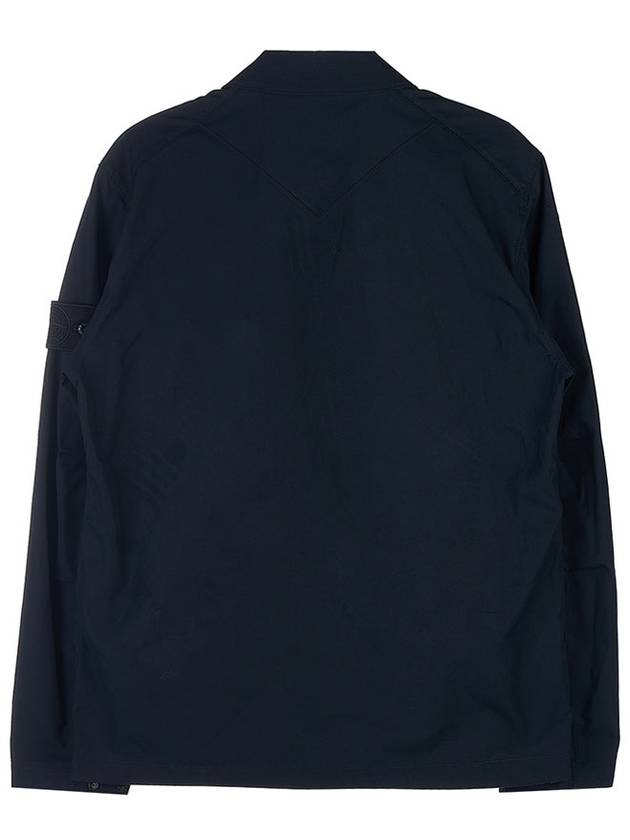 Compass Patch Cotton Overshirt Jacket Navy - STONE ISLAND - BALAAN.