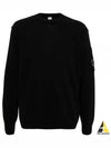 Lambswool GRS Crew Neck Knit Top Black - CP COMPANY - BALAAN 2